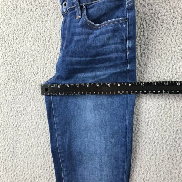 PAIGE Womens Size 27 Skyline Skinny Distressed Raw Hem Stretch Denim Jeans - Picture 16 of 16
